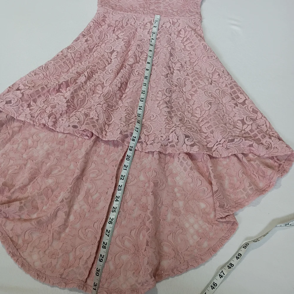 City Studio Blush Pink With Sparkles Lace High-Low Dress Sz 5